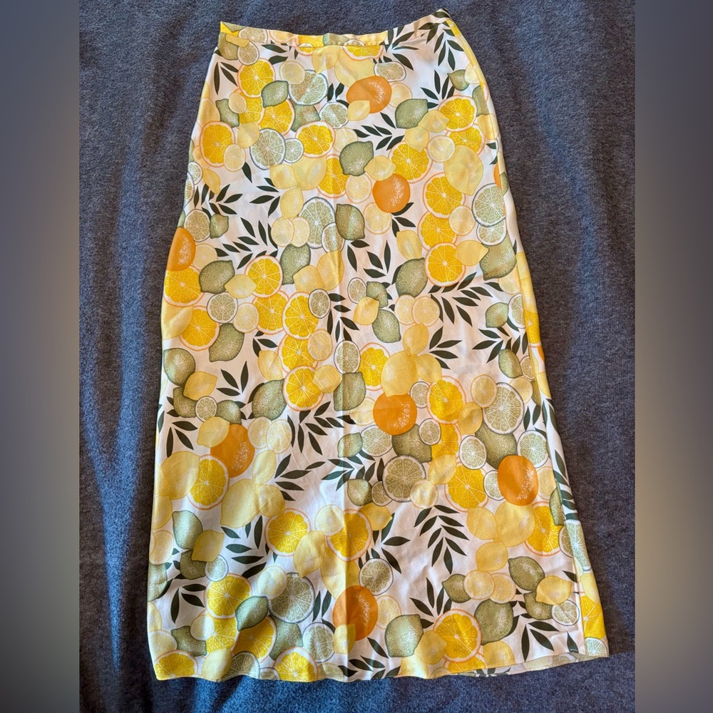 Diane Von Furstenberg silk lemon skirt